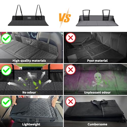 EULANT Auto Rücksitz Brücke, Synthetische Leder Stützen Sie die Camping Luftmatratze des Autostiefels & Verlängert die Rückbank zu Gibt Mehr Platz,Für Autos, SUV, MPV, Tesla Modell Y/Modell 3