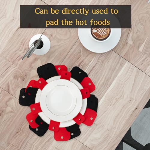 Savina Pot & Pan Protectors - Big Different Sizes (16\" 15\" 14\" 12\") - Set of 8 - Material Felt, Cookware Protectors, Keep Kitchenware of Scratches and Avoid Clatter, Divider Pads