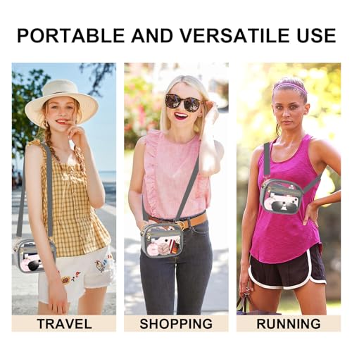 Image of Fibrdoo Clear Bag Stadium Approved, Leather Clear Crossbody Purse Bag for Concerts Sports Events Festivals