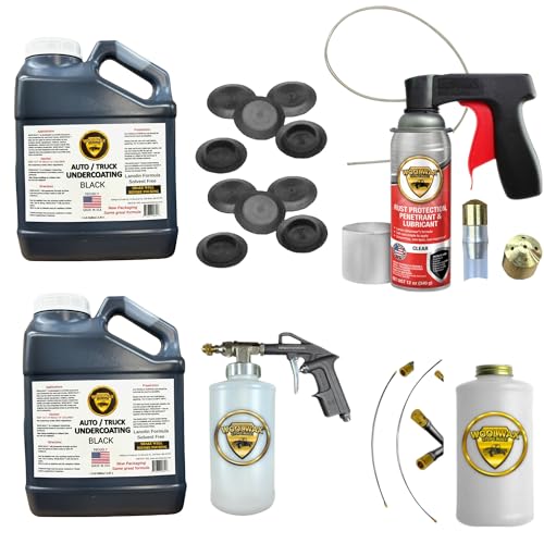 woolwax 2 Gallon Undercoating Kit Bundle w/PRO Gun & 2 Wands. Black Color.