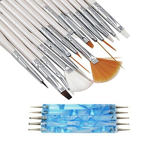 Sannysis 20PCS Nail Art Design Dotting Painting Drawing Polish Brush Pen Tools