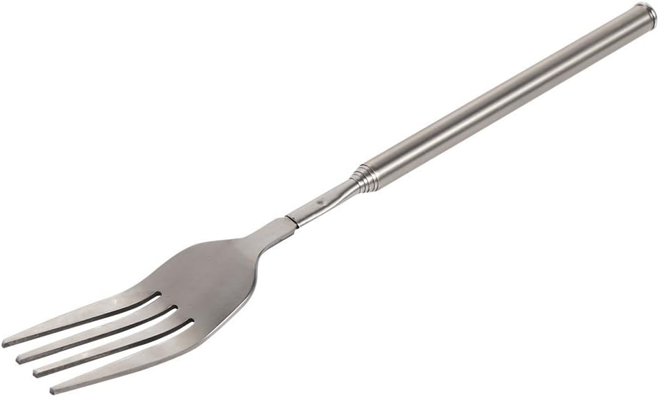 Cuifati Adjustable Telescopic Fork Extendable Fork Long Fork Toasting Fork Extending Fork Extra Long Fork Extended Fork Stainless Steel, For Eating, Barbecue, Dinner, Dessert, Sausage, Vegetable