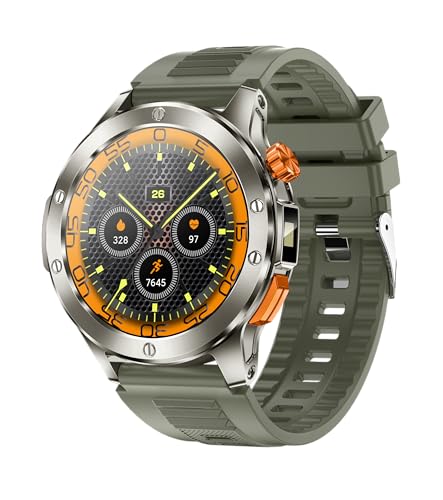 Tinwoo Smart Watch for Men(Answer/Make Calls) with LED Flashlight 1.39" HD Screen,300+ Watch Faces,Heart Rate,SpO2,100+ Sports Modes,IP68 Waterproof,Smartwatch for Android iOS (Star Gold)