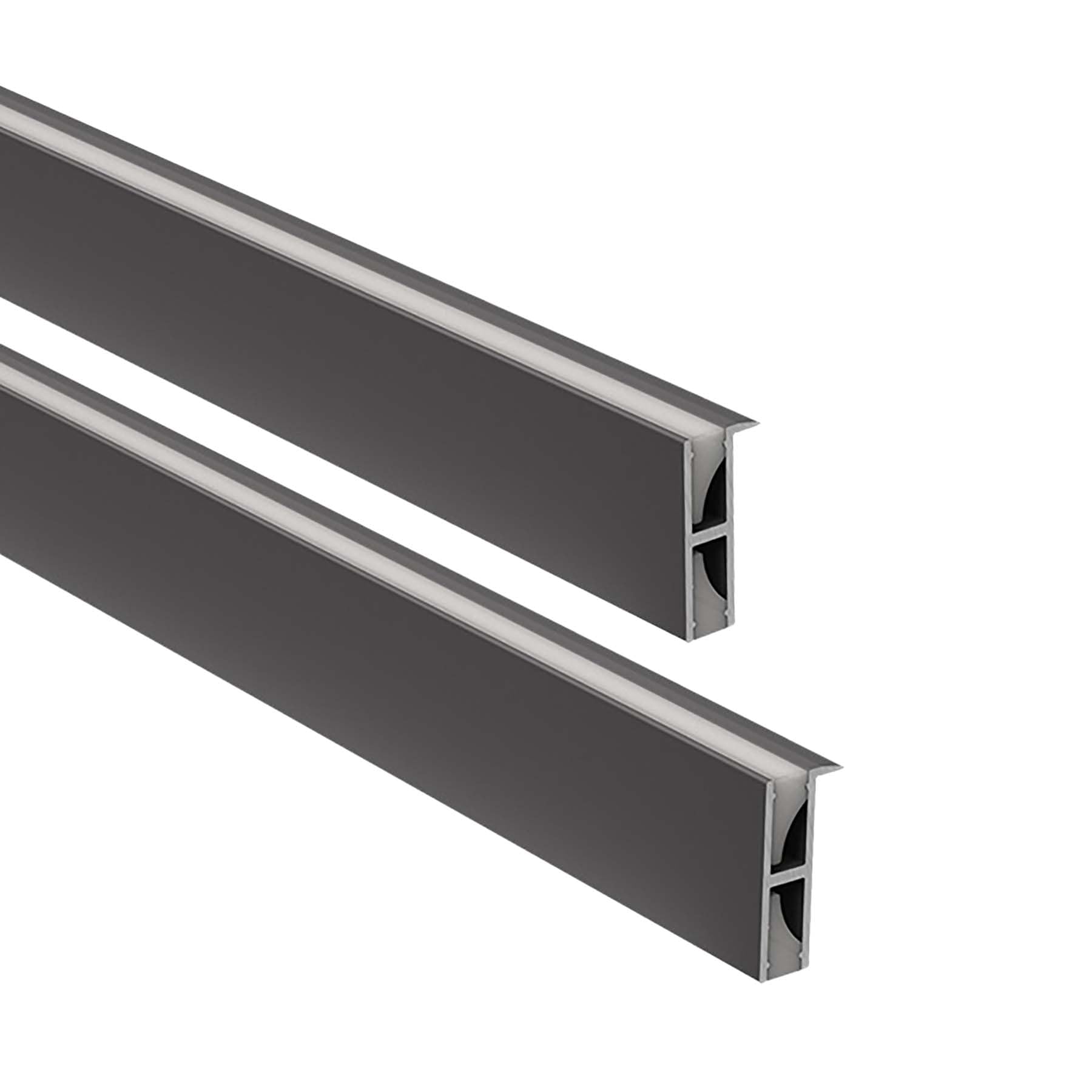G.W.S® Surface Mounted Cabinet Shelving LED Profile, 2-Pack Aluminium Channel for LED Strip Light, 2 Metres 19mmx8.5mm (560)