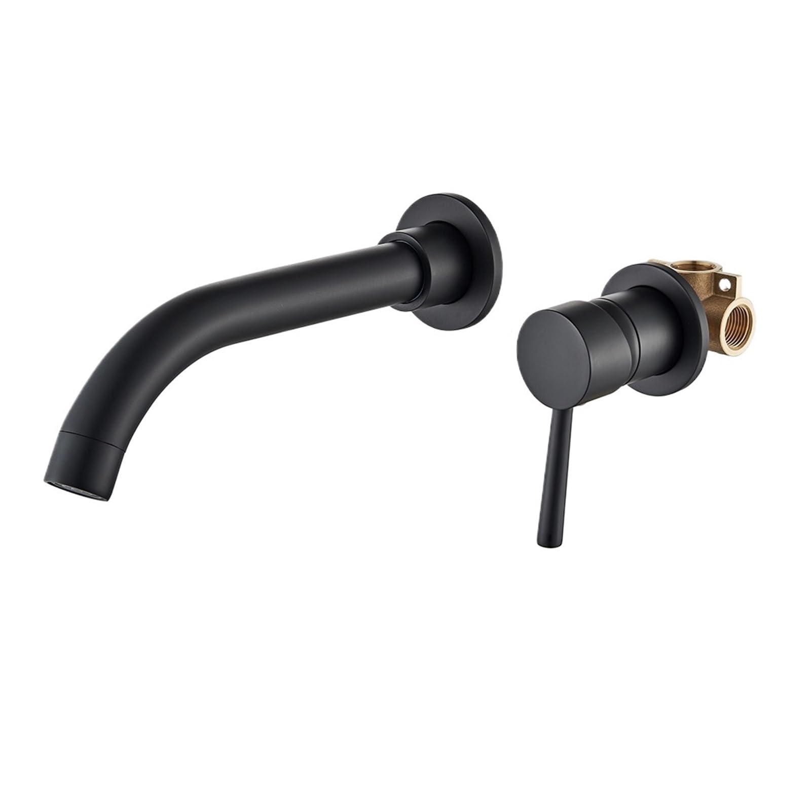 Ornaments Rubinetto per lavabo Rubinetto per Bagno Rubinetto per lavabo Rubinetto per Acqua Calda e Fredda a Parete Rubinetto per Bagno con ugello Girevole a Maniglia Singola (Nero 15 cm) Sculpture
