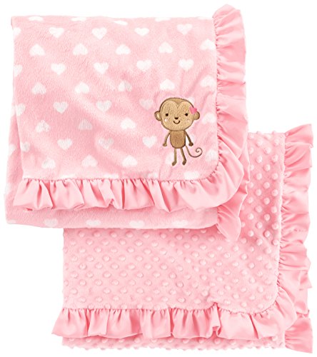 Simple Joys by Carter's Baby Girls' 2-Pack Plush Blankets, Pink, One Size