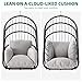 YITAHOME Hanging Egg Chair Without Stand, Rattan Wicker Swing Egg Chair with Resistant Cushion, 300lbs Capacity, Foldable Hanging Basket Chair for Porch, Garden, Bedroom, Balcony - Gray
