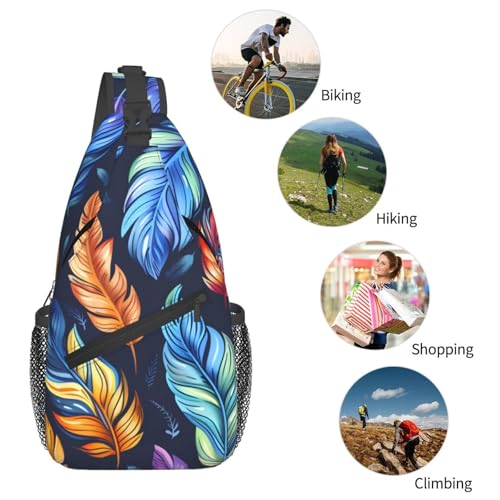 Bolso bandolera colorido estilo pluma para hombre y mujer miniatura 6