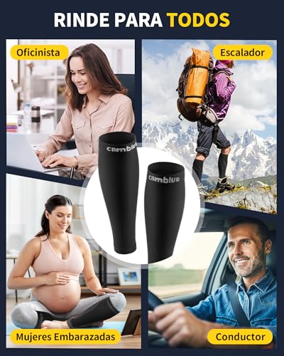 CAMBIVO Medias de Compresión Mujer Hombre 2 Pares, Calcetines Compresion, Pantorrilleras Compresion, Calcetines de Compresión, para Deportes, Running, Fútbol, Ciclismo, Varices, Circulacion Piernas - imagen 6