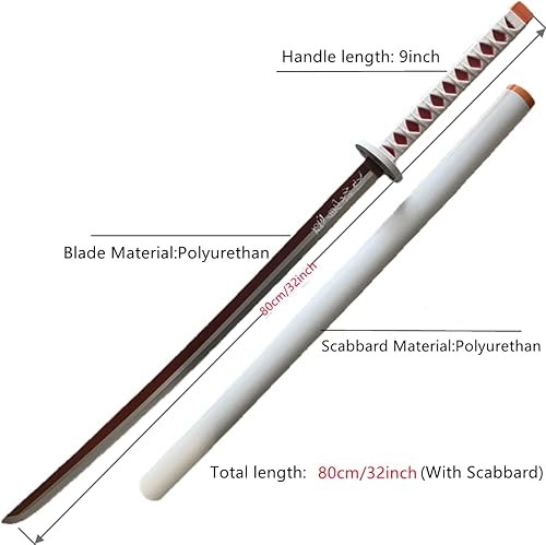 Miniatura 6 de damdos Arma de cosplay de Halloween, espada de demonio, espuma de poliuretano de 31.5 pulgadas, Tomioka Giyuu Kamado Tanjirou, espadas de cosplay,
