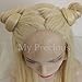 My Precious Long Straight Blonde Wig #613 Hair Synthetic Lace Wig for Women Half Hand Tied