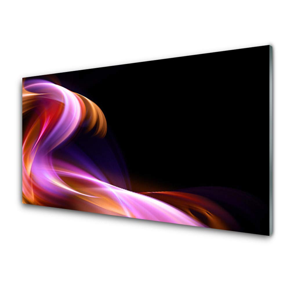 Abstract wave art impression sur verre trempé 100x50cm pour déco mural moderne design