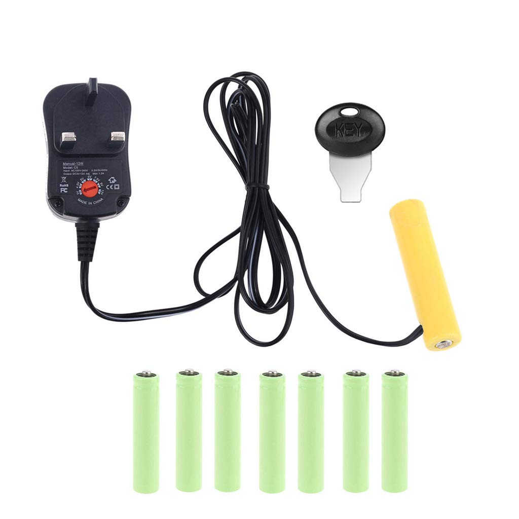 Elnwnnkc Adjustable 3V 4.5V 6V 9V 12V UK Adapter Replace 2AAA 3AAA 4AAA 6AAA 8AAA 1.5V