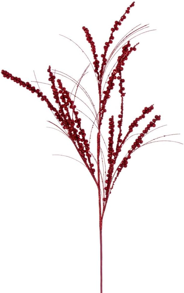 Vickerman 36" Champagne Berry Twig Glitter Spray, 6 per Bag.