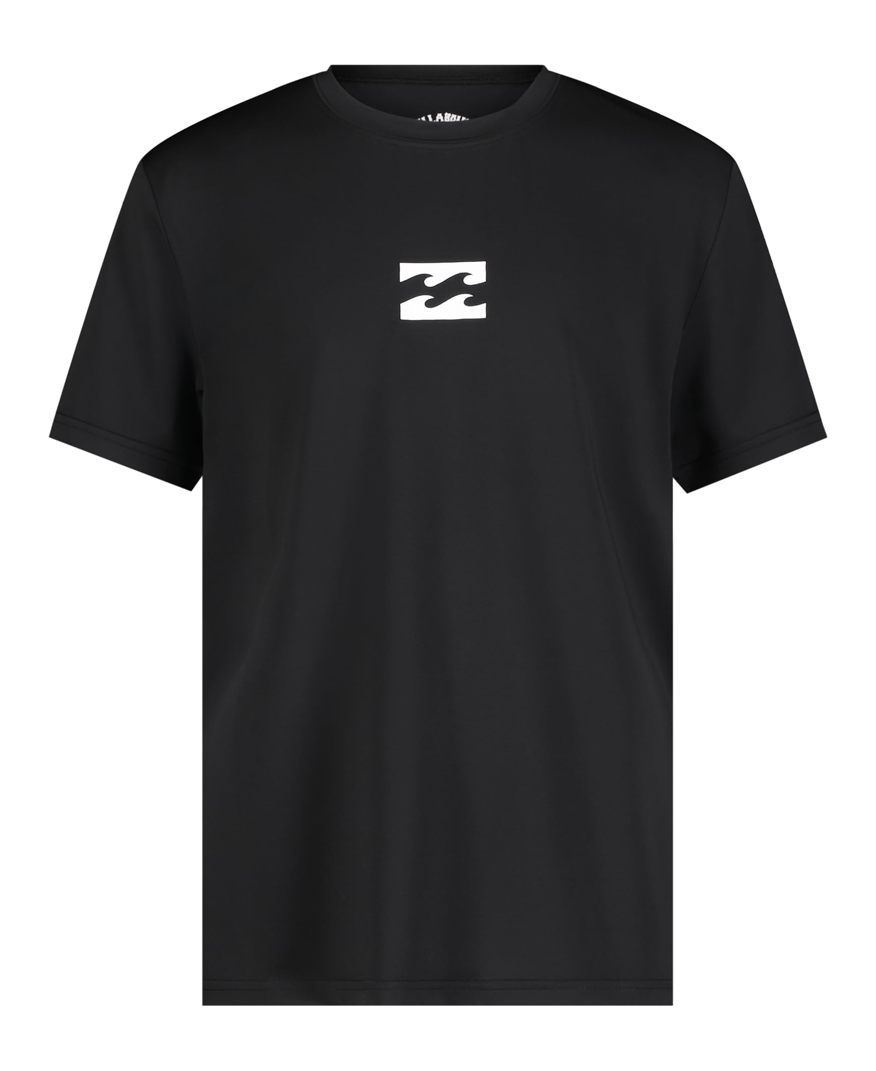 Billabong Boys' Short Sleeve Rashguard Surf Shirt with UPF 50+ Sun Protection, Kid's Swim Top, Black Wave