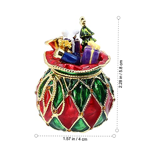 Generic Christmas Trinket Box Hand Painted Enameled Hinged Jewelry Box Decorative Gift Box Jewelry Ring Holder Box Christmas Xmas Table Centerpieces Favors, 5.8X4Cm, As Shown, 26Gyxfx2Kdk80210Ty4 #TOP3