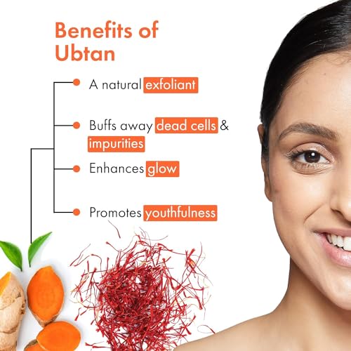 Image of Khadi 100% Pure Organic Haldi Ubtan Powder Face Pack for Face, Body-Fairness, Lightening, Glowing Skin, Remove Dead Skin, Turmeric Moisturizer with Pure Saffron (Pack Of 1, Ubtan) (100 GM)