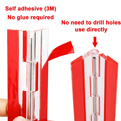 2 Pack Acrylic Hinges 5.90 X 1.77 Inch, Clear Stainless Steel 304 Continuous Piano Hinge, Self-Adhesive Folding Hinge Tools For Drawer Cabinet Furniture Display Stand (5.90 X 1.77 Inch-2 Pack) #TOP2