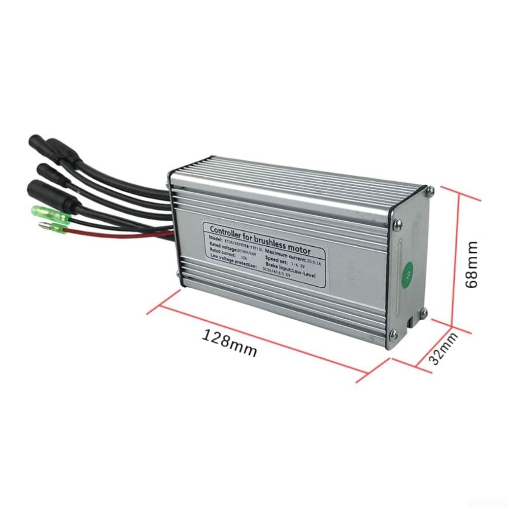 Controlador de onda sinusoidal de 36 V 48 V 25 A para KT E-Bike 750 W motor sin escobillas con línea de luz, pieza de bicicleta eléctrica impermeable de 9 pines, funda de aluminio compacta para