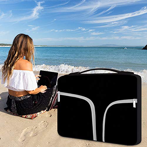 Hestech Chromebook Case, 11.6-12.3 Inch Neoprene Laptop Sleeve Travel Bag With Handle Compatible With Acer Chromebook R11/Hp Stream/Samsung/Dell/Asus C202 L210/Microsoft Surface Pro 7/3/4/5/6, Black #TOP7
