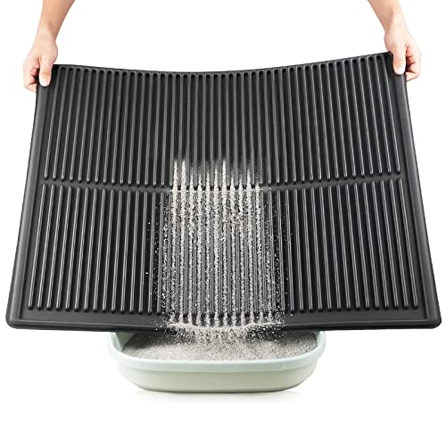 Cat Litter Mat for Kitty Litter Box: Kitty Litter Mats - Litter Pad - Pet Mats for Floor - Kitty Litter Rug - Washable Litter Mat -Cat Supplies for Indoor Cats (XL Large, Black) Cat Litter Mat for Kitty Litter Box: Kitty Litter Mats - Litter Pad - Pet Mats for Floor - Kitty Litter Rug - Washable Litter Mat -Cat Supplies for Indoor Cats (XL Large, Black)