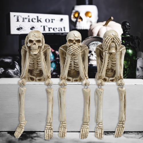 Figuras de Halloween Conjunto de 3 Calaveras Realistas miniatura 3