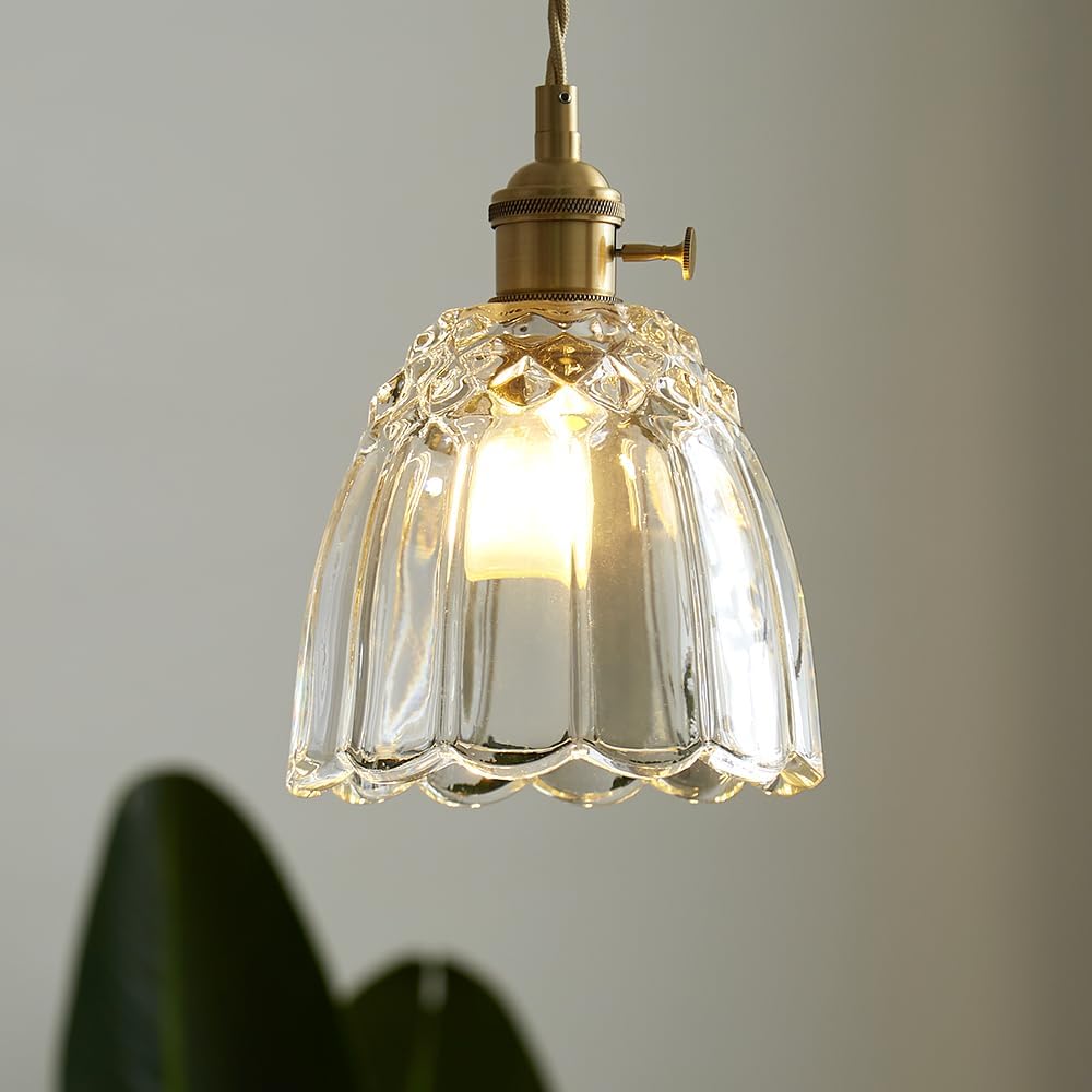 Sedelan Vintage Pendant Light, Antique Pendant Lights Kitchen Island, Glass Pendant Light, Indoor Pendant Lighting for Kitchen Bedroom Hallway Hotel,