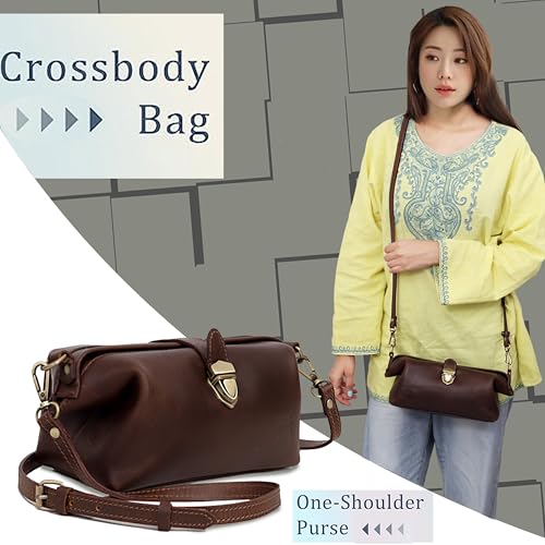 Premium Leather Cosmetic Bag for Women – Large Capacity Travel Makeup Organizer Pouch with Handle & Shoulder Strap, Vanity Makeup Case, Durable Leather Bag & Cosmetic Organizer For Travel - Brown3