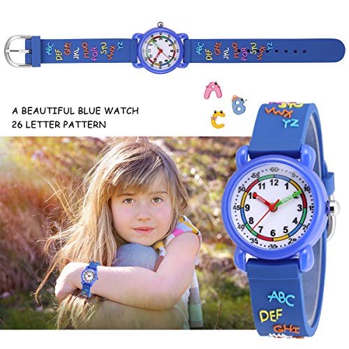 Image of Jewtme Kids Time Teacher Watches 3D Cute Cartoon Silicone Children Toddler Butterfly Wrist Watches for Ages 3-10 Boys Girls Little Child