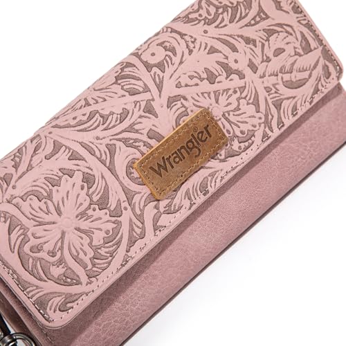 Image of Montana West X Wrangler Western Wallets for Women Trifold Wristlet Wallets Large Capacity Women Clutch Wallet with Coin Purse