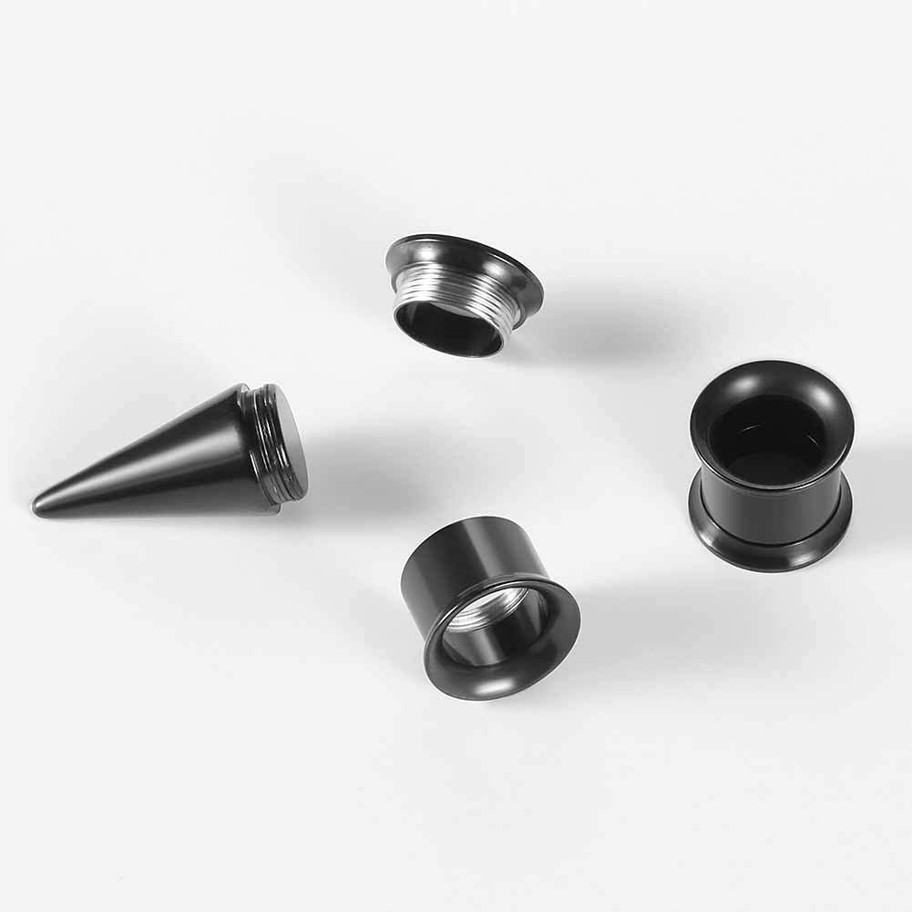 TBOSEN Kit di dilatatori per orecchio in acciaio inox, 36 pezzi, dilatatori a doppia svasatura, in lega, 3 in 1, con occhielli, 14G-00G