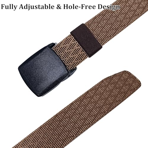 Image of WYuZe Men's Military Tactical Web Belt, Casual Nylon Webbing with No Metal Buckle