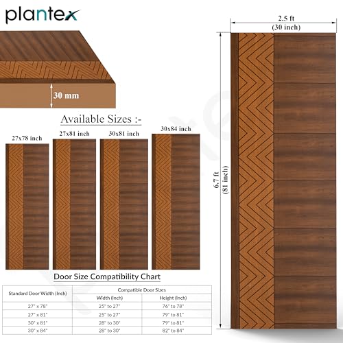 Image of Plantex WPC Doors for Bathroom (30 mm - Thickness) /Termiteproof Bathroom Door /2.5x6.75 Feet Wooden Finished Door for Home /Balcony /Office /Kitchen, Density-550 (30x81 inch,24 kg- Ember Pattern)