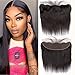Brazilian Virgin Human Hair 100% Unprocessed Silky Straight lace Frontal With Baby Hair Remy Hair Ear to Ear Lace Closure Natural Black Color (12 Inch 13x4 frontal)