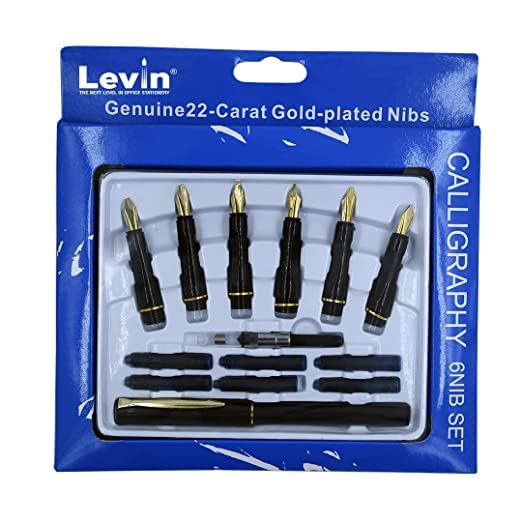 Levin 1 pcs Calligraphy Pen Script with 6 NIB Set Small Lettering Pen Set 6NIBS