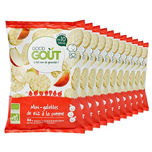 Good Goût - BIO - Mini Galettes De Riz À La Pomme Dès 10 Mois 40 G - Pack De 10