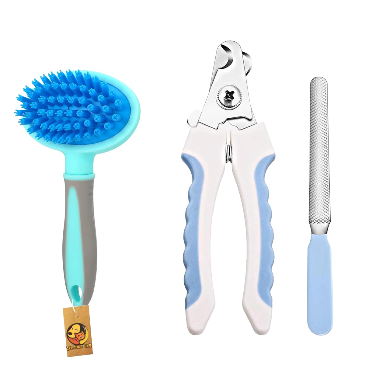 Foodie Puppies 2-in-1 Pet Grooming Combo (Nail Clipper/Cutter + Massage Handle Brush) for Dogs and Cats | Trimmer, Filer and Soft Bristles | Keeps Pets Coat Healthy & Shiny | Suitable for Small Animals (B0CJM2HDGX) Amazon Price History, Amazon Price Tracker