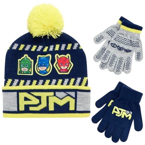 Image of PJ Masks Winter Hat and 2 Pair of Gloves or Mittens Set (Age 2-7)