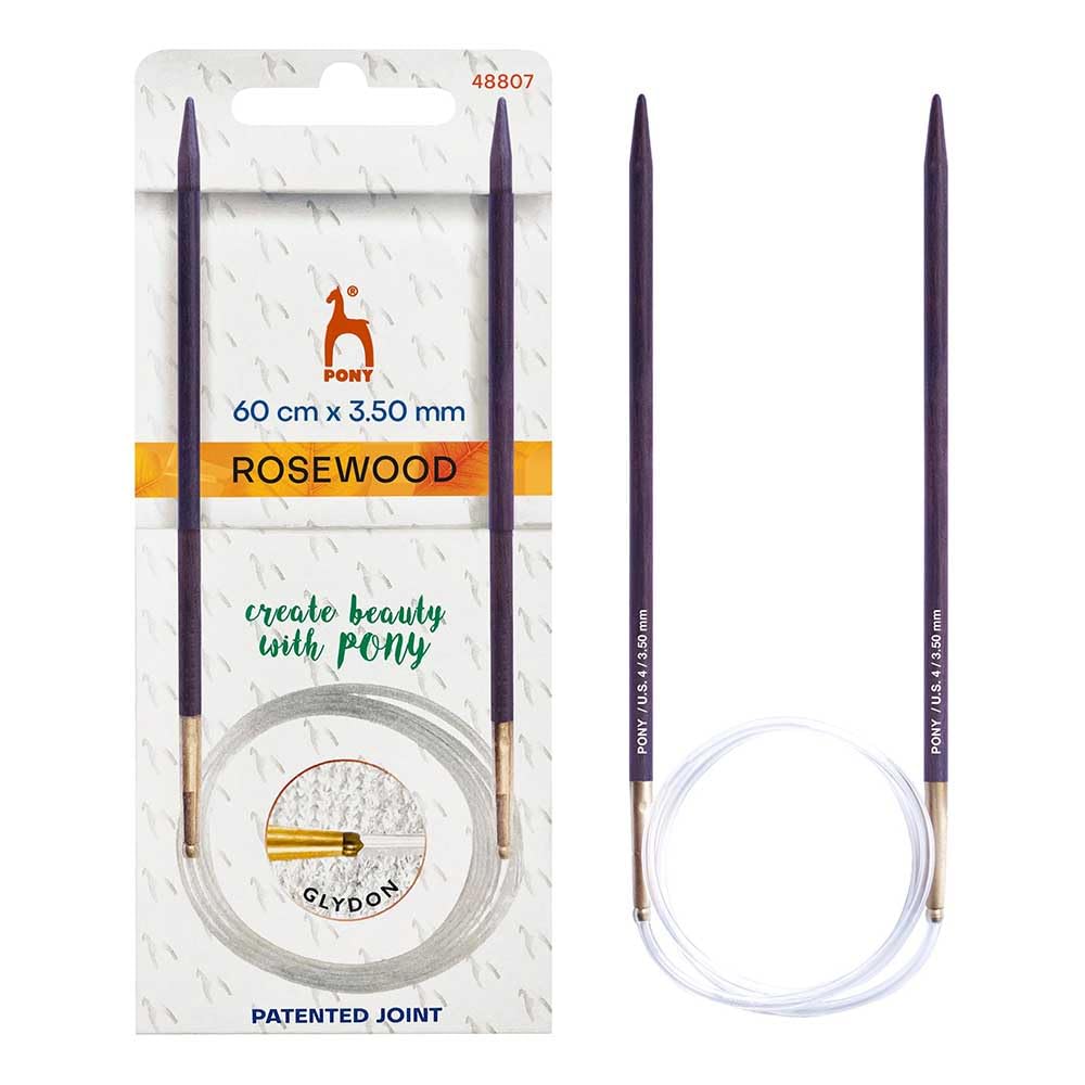 Pony Rosewood Circular Knitting Needles 60cm 3.5mm - 1pc
