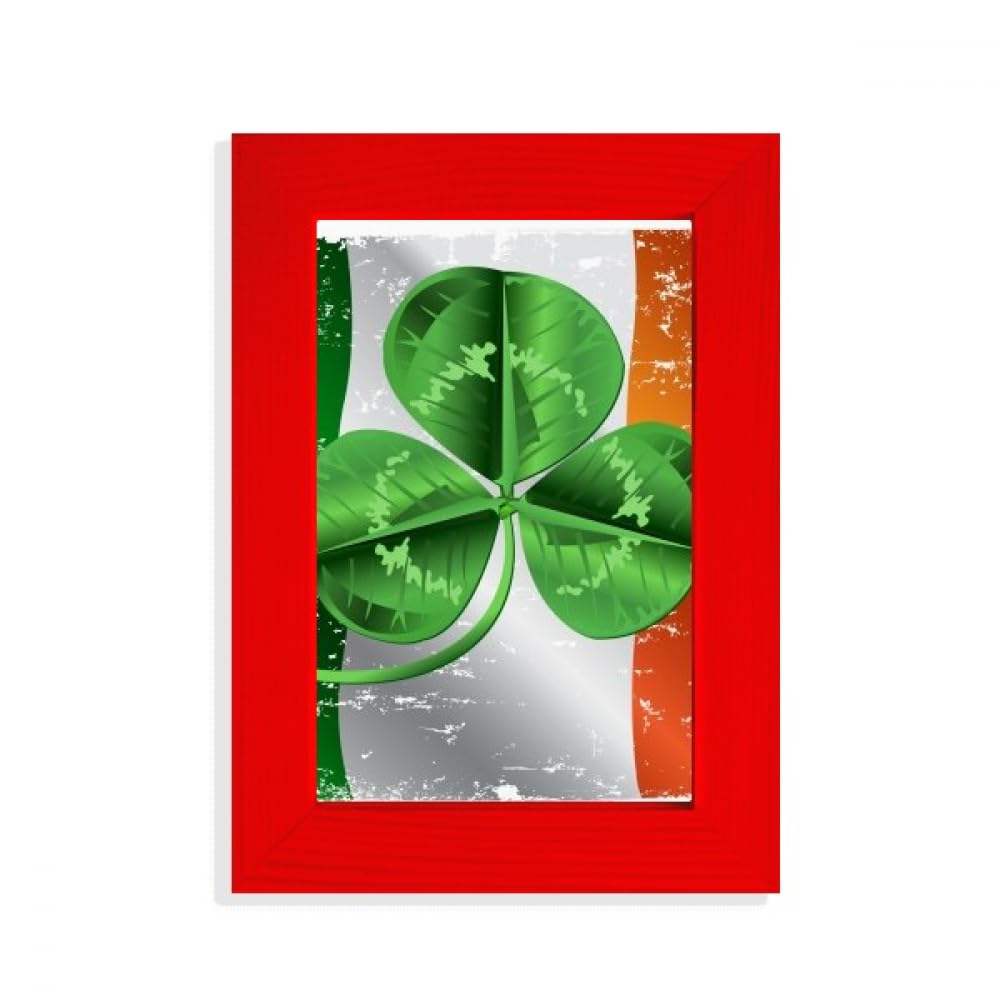 Cadre photo rouge d'exception et modèle vert au trèfle irlandais