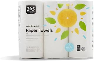 365 by Whole Foods Market, Paper Towels 100% Recycled Jumbo Roll, 135 Count, 3 Pack