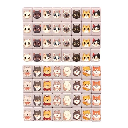 Generisch Mahjong Spiel, Klassisches Gesellschaftsspiel mit 65 Teilen und 24mm Steinen, Reiseset für Familie, Kinder und Freunde, Ideal für Gesellige Runden & Partys