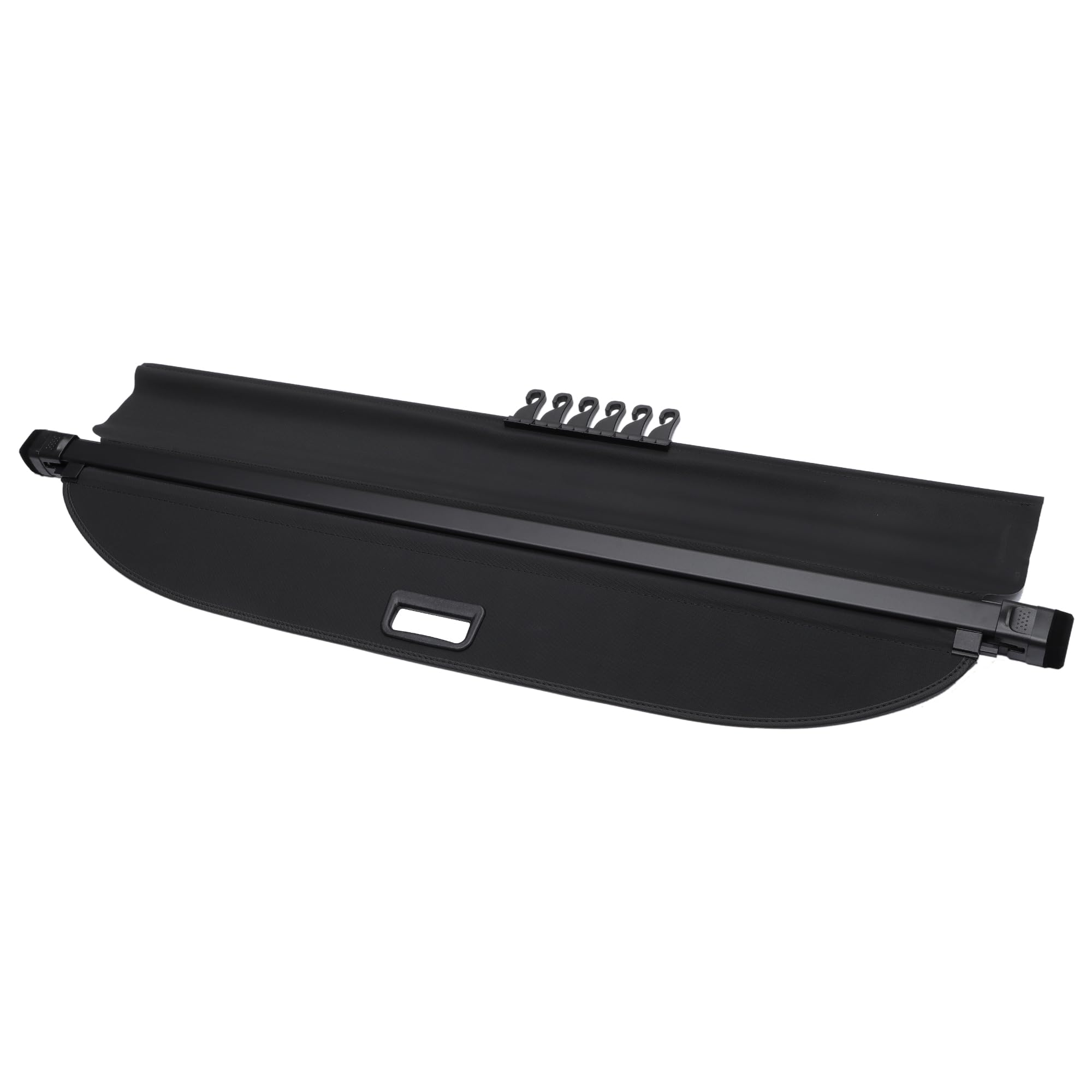 motoforti car trunk retractable cargo cover for subaru forester 2009-2012 rear trunk parcel shelf luggage security shield shade, canvas, gloss black