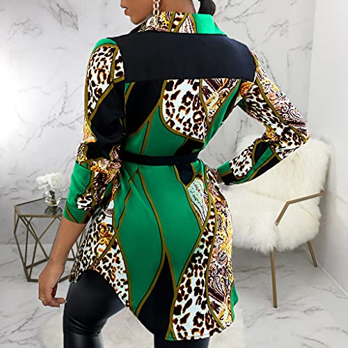 Image of Glozeplus Long Sleeve Button Down Collar Mini Shirt Dress for Women | Trendy script print shirt dress.The button-down front and collared V-neck create a chic.Perfect for office or casual dates.