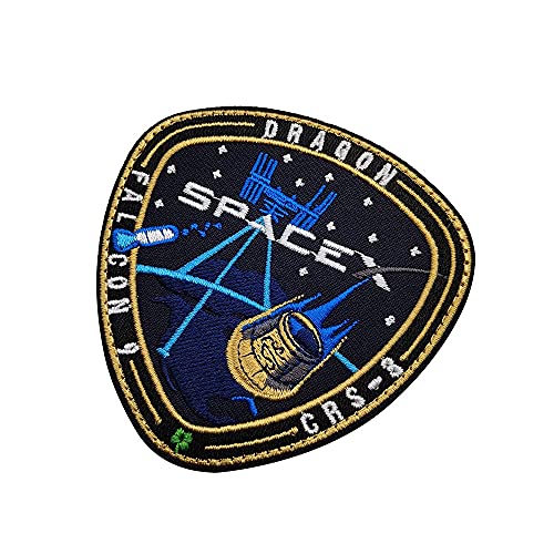 Set Of 10 Spacex Crs Falcon 9 Patch Dragon Space Explorer Decalse Tactic Military Sew On Emblem Jacket Vest Hat Backpack T-Shirt Costume Appliques #TOP6