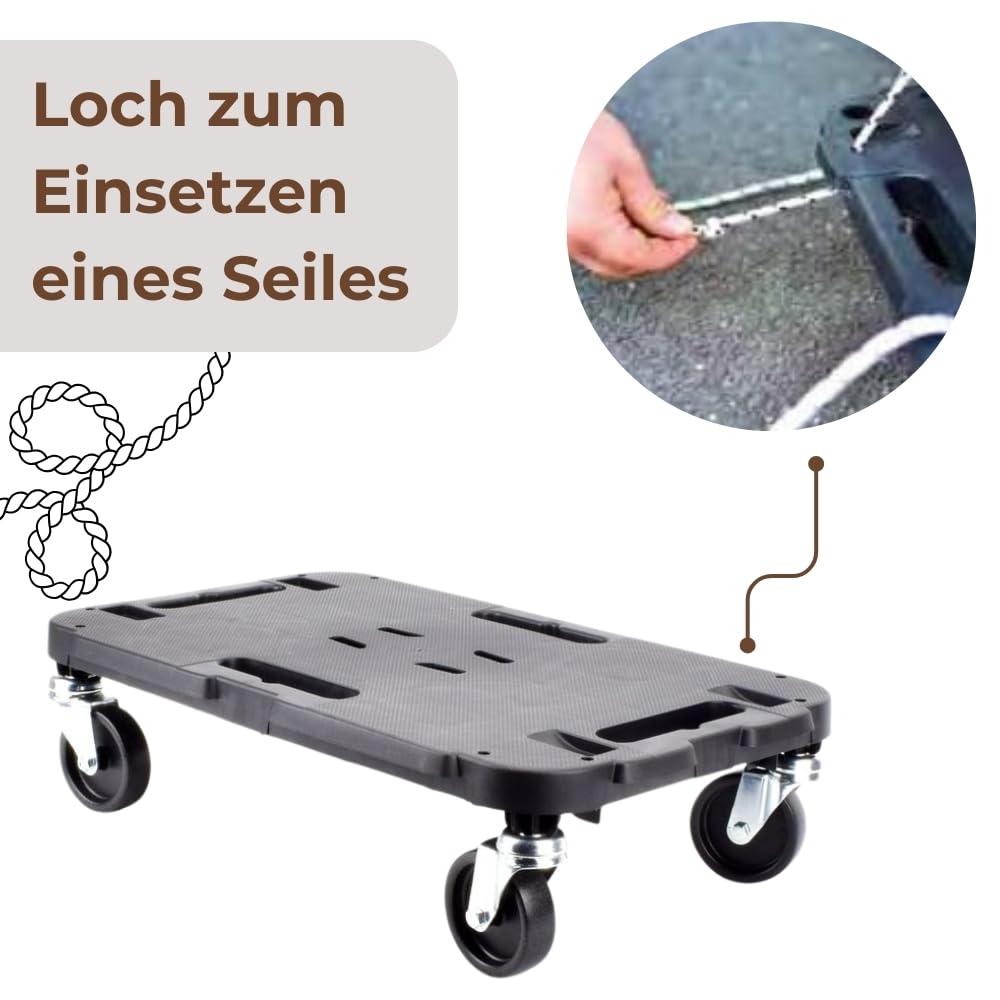 Produktbild von Spetebo Transportrollbrett – 2er Set, Tragkraft 150 Kg, Mit Tragegriff, Rutschfeste Punkte, MDF/Kunststoff, Für Möbel & Pflanzen