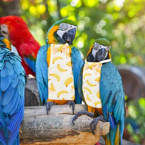 SUPERFINDINGS 6 STK. Vogelwindel Wiederverwendbare Papageienwindel Mit Waschbarer Wasserdichter Niedlicher Harn Nassanzug Rot Weiß Gelb Kostüm Nymphensittich Kleidung Mit Elastischem Seil