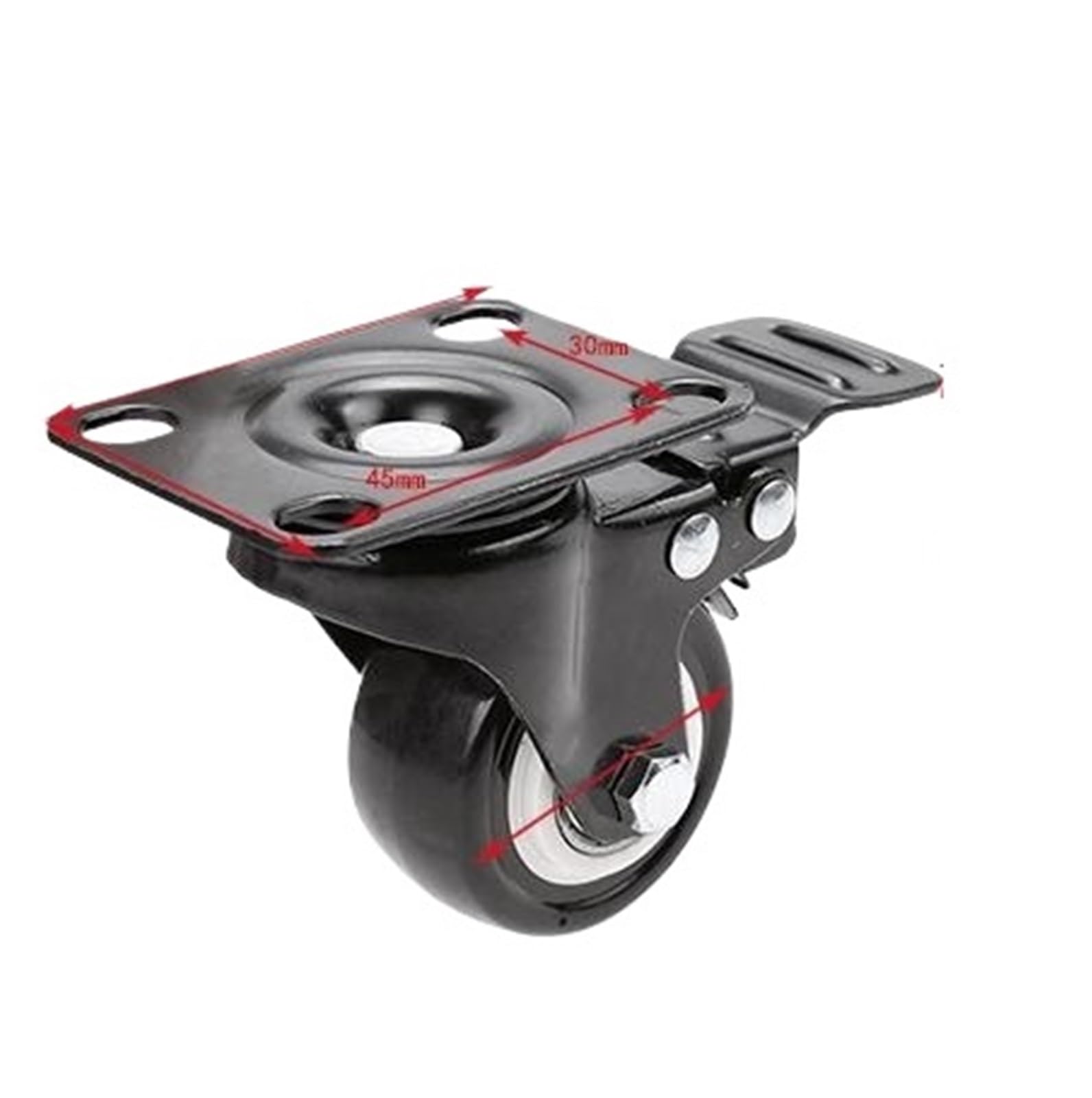 MXXDMOPD 4 Pieces/lot 1.5 inch Caster Brake PU Wheel Polyurethane Furniture Speaker Mute(1.5 Inch Flat Brake)