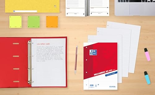 Oxford, A4-Blätter, liniert, perforiert, 200 Blatt