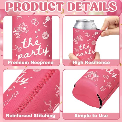 Image of SiliFine 12 Pcs Bachelorette Party Can Sleeves Bulk Coquette Bachelorette Decoration Cowgirl Can Sleeves for Bridal Shower Gifts(3.5 x 5.5 Inches, Wife of the Party)